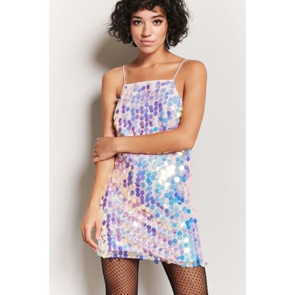 Iridescent Sequins Knit Dress